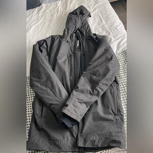 Men’s long winter jacket size medium dark grey